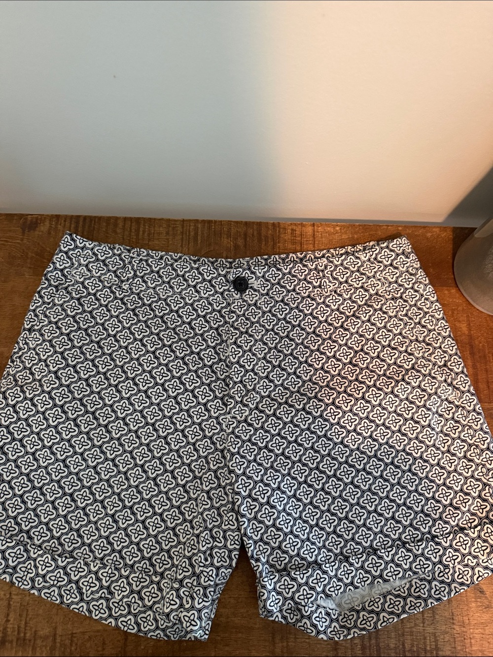 Banana Republic Patterned Black and White Casual Shorts